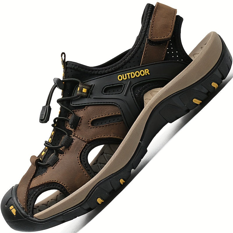 Ademende Herensandalen met Gesloten Neus - Elastische Band en Stevige Rubberzool voor Outdoor