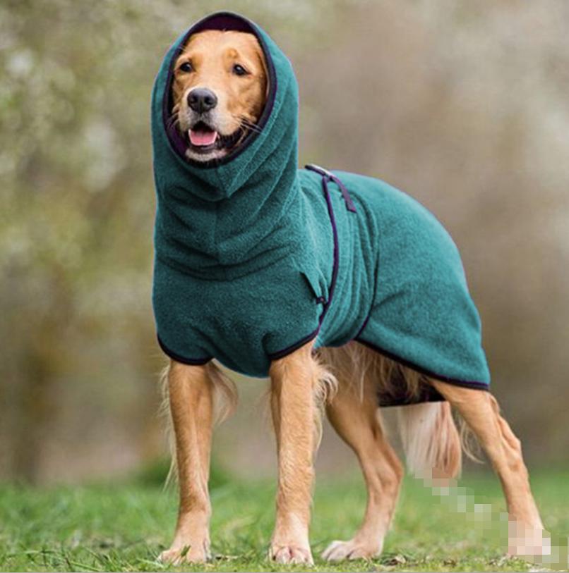 Verstelbare Badjas voor Huisdieren - Sneldrogende Handdoek voor Honden en Katten - Zachte Microvezel Pluche Absorberend - Beugel Halsband Design
