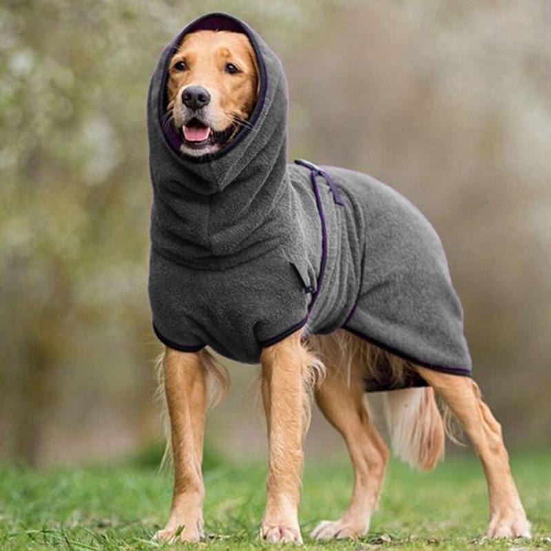 Verstelbare Badjas voor Huisdieren - Sneldrogende Handdoek voor Honden en Katten - Zachte Microvezel Pluche Absorberend - Beugel Halsband Design