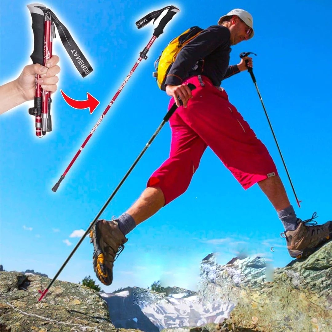 Verstelbare Wandelstok Telescopisch Opvouwbaar Lichtgewicht Aluminium voor Trekking Hiking en Outdoor