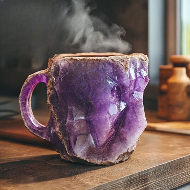 Design Drinkbeker met Kristalstructuur - Luxe Kop voor Koffie, Thee & Koude Dranken