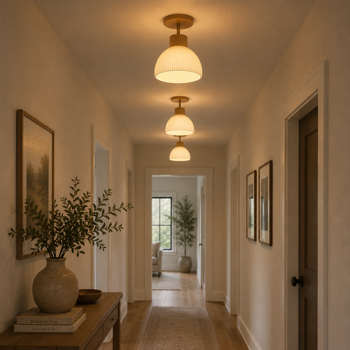 Houten Plafondlamp Klokvorm Ø18cm Warmwit LED 3000K Scandinavisch Design Woonkamer Eetkamer Slaapkamer