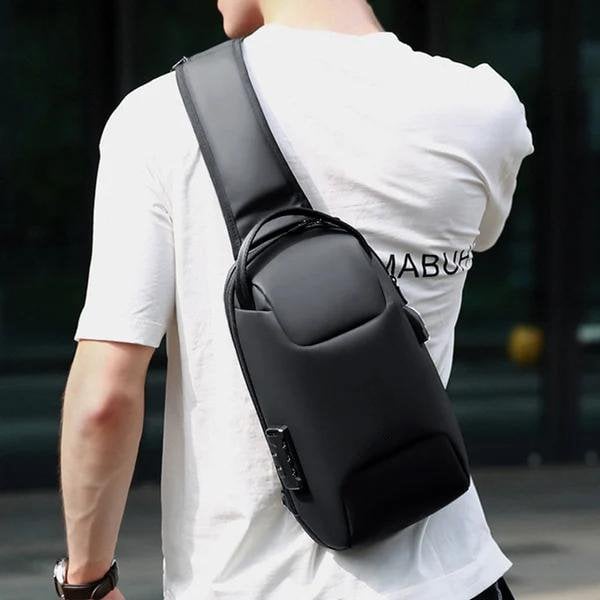 Crossbody Schoudertas met USB Oplaadpoort en Cijferslot Waterafstotend voor Reizen Werk en Dagelijks Gebruik