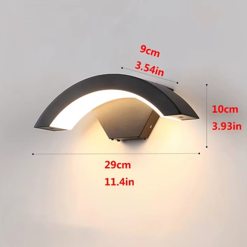 Gebogen LED Wandlamp met Bewegingssensor Buitenverlichting Aluminium Waterdicht IP65 Tuinverlichting 18W-30W