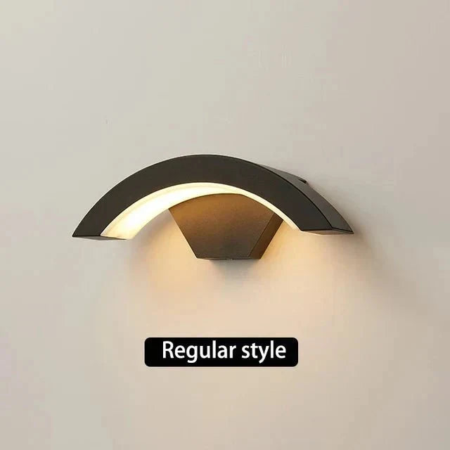 Gebogen LED Wandlamp met Bewegingssensor Buitenverlichting Aluminium Waterdicht IP65 Tuinverlichting 18W-30W