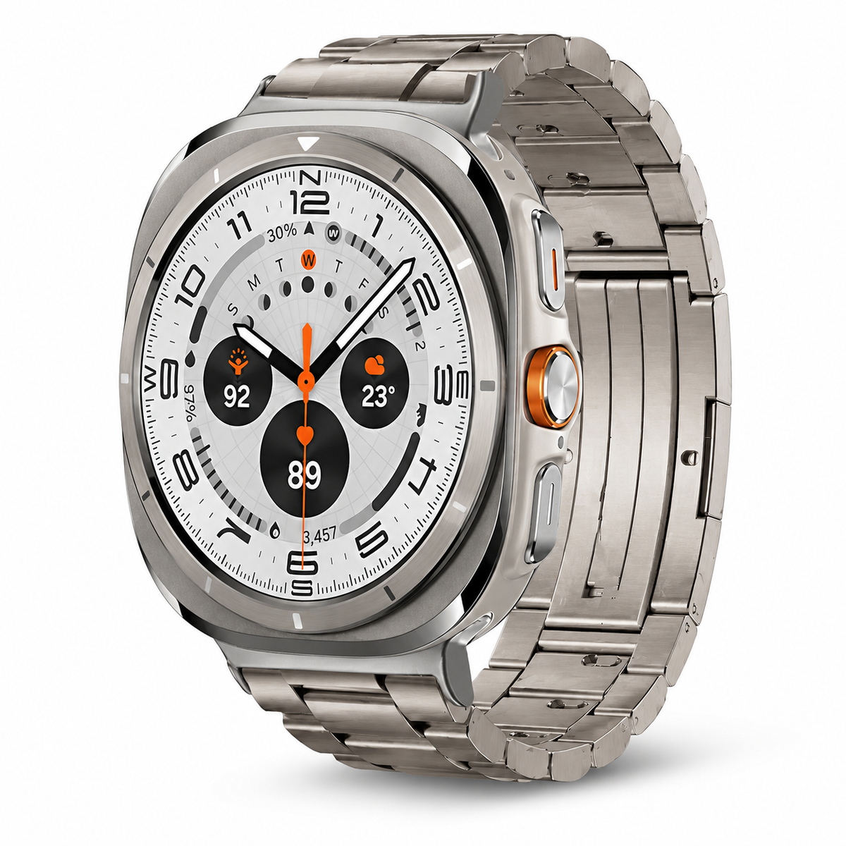 Titanium Smartwatch Bandje 47mm Horloge Metalen Schakelarmband Verstelbaar Stalen Sluiting Polsband Horlogeband