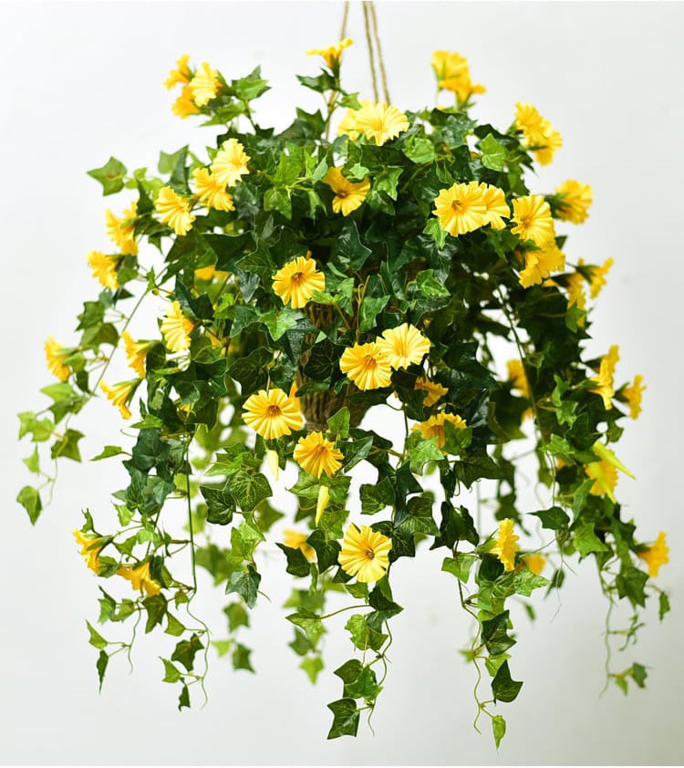 Kunstplant Klimplant 90cm met 44 Bloemen UV-bestendig voor Balkon Tuin Woonkamer Decoratie Kunstbloem Hangplant