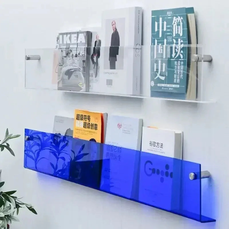 Platenrek Wand Zwevend PVC 40 50 80 cm Transparant LP Vinyl Display Muurmontage Modern