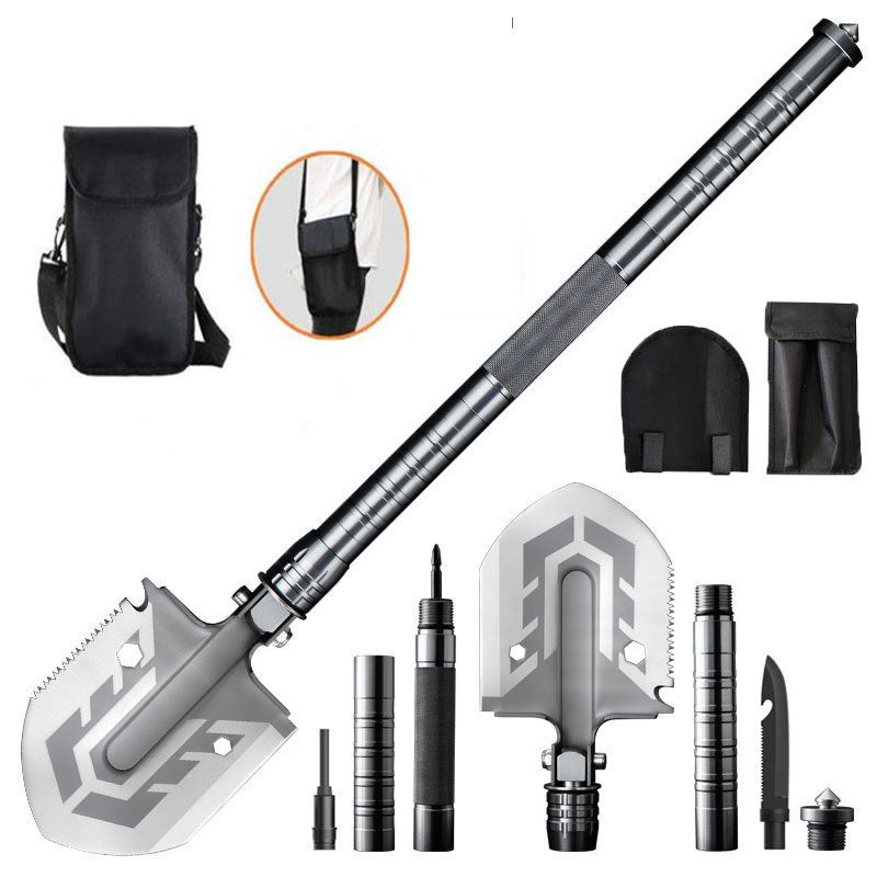 16-in-1 Tactische Overlevingsschep - Multifunctioneel Campinggereedschap met Zaag, Mes & Firestarter voor Outdoor Avonturen