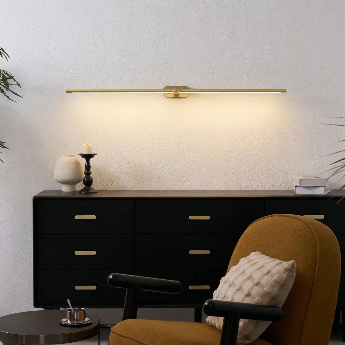 LED Spiegellamp Badkamer Aluminium 70-130cm Zwart Goud Wandverlichting Boven Wastafel Make-up Spiegel