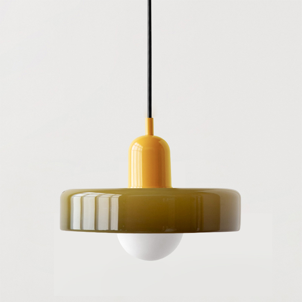 Geometrische Hanglamp Gekleurd Glas E27 Verstelbaar Eettafel Keukeneiland Retro Design Sfeerverlichting