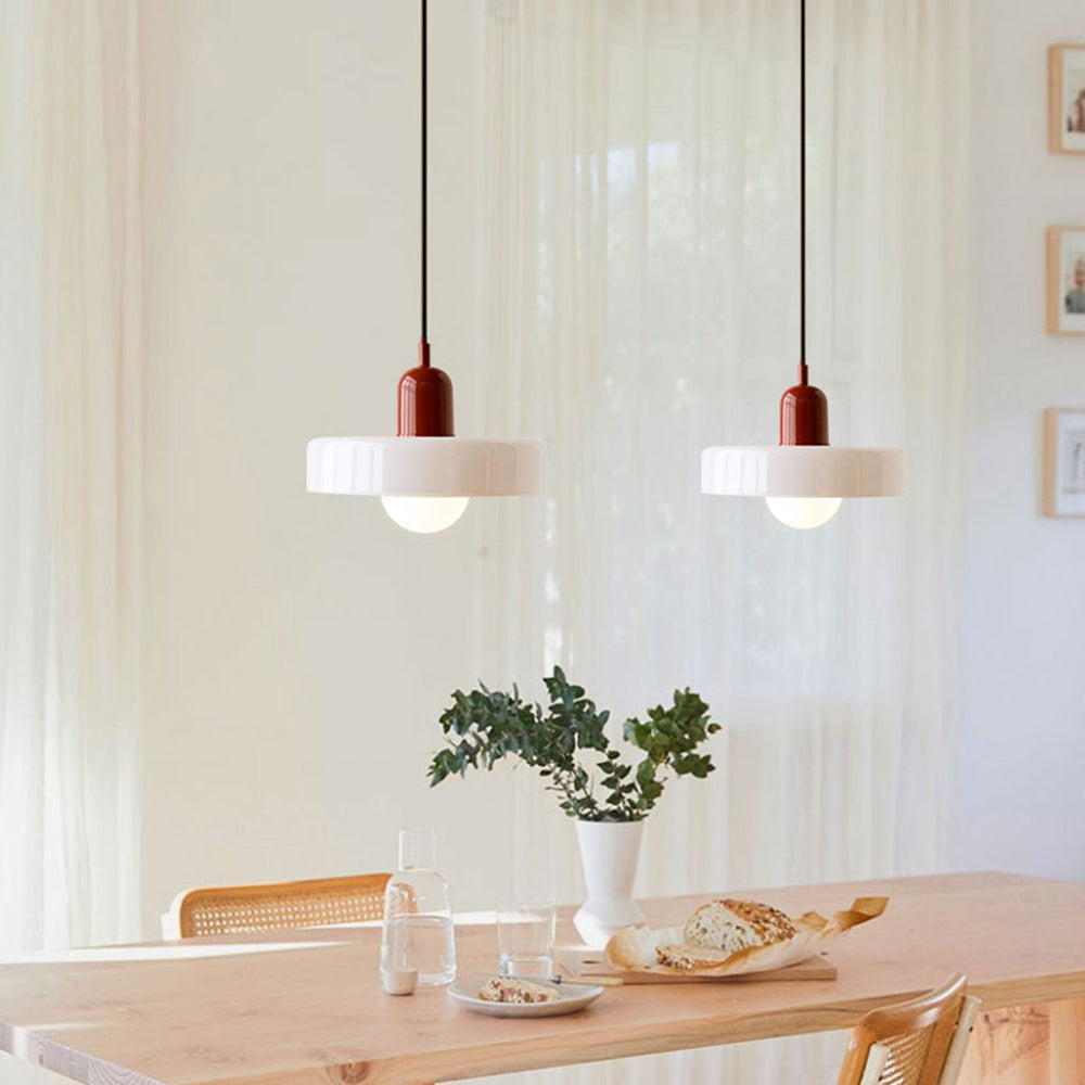 Geometrische Hanglamp Gekleurd Glas E27 Verstelbaar Eettafel Keukeneiland Retro Design Sfeerverlichting