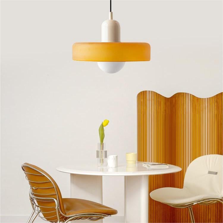 Geometrische Hanglamp Gekleurd Glas E27 Verstelbaar Eettafel Keukeneiland Retro Design Sfeerverlichting