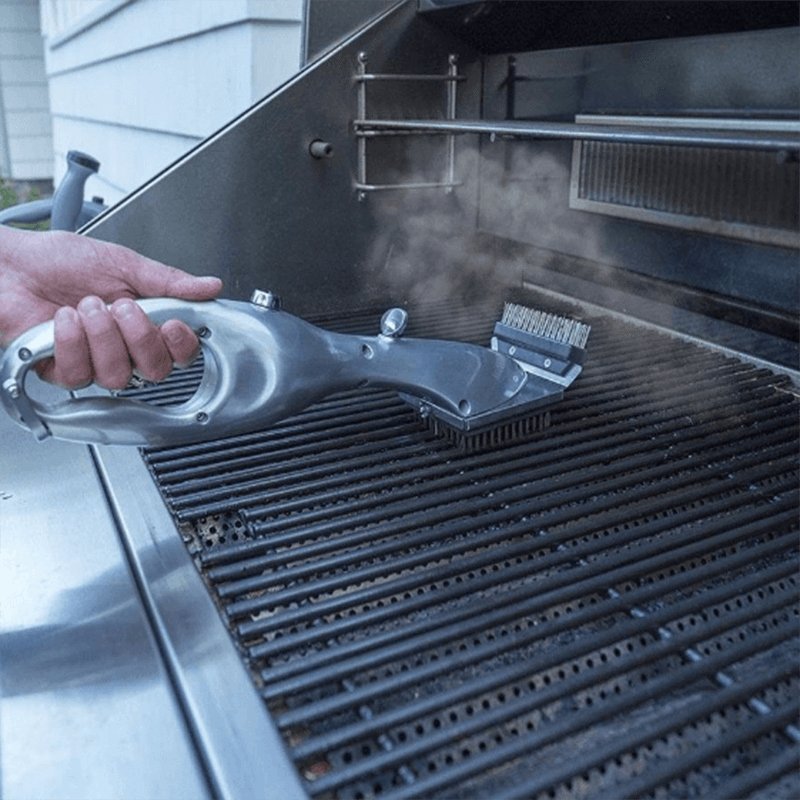 Stoomreinigingsborstel voor BBQ en Grill - Roestvrijstalen Borstelharen met Ergonomische Handgreep