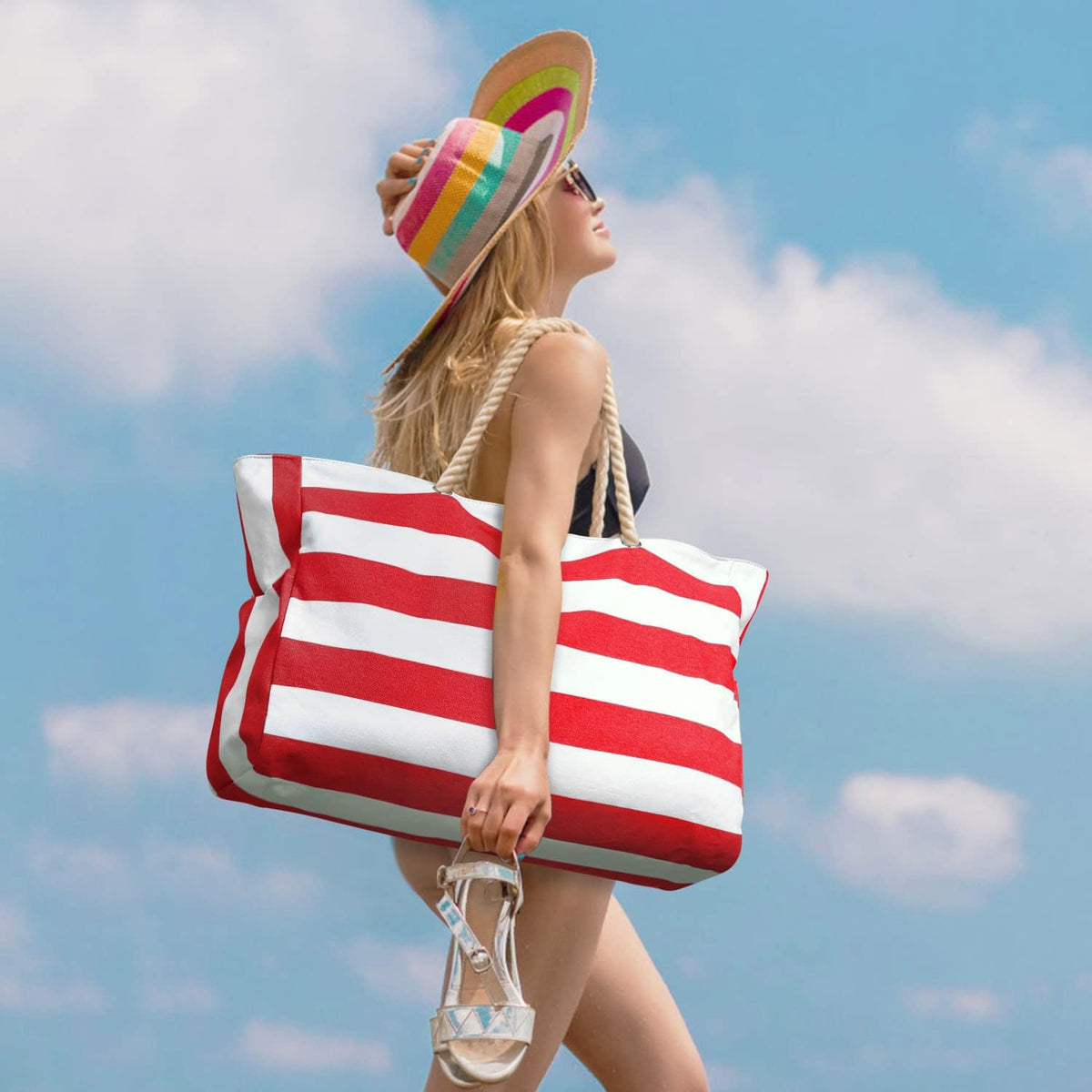 Waterbestendige Strandtas Oversized met Zandwerende Binnenvulling - Perfecte Zomertas voor Strand, Zwembad en Reizen