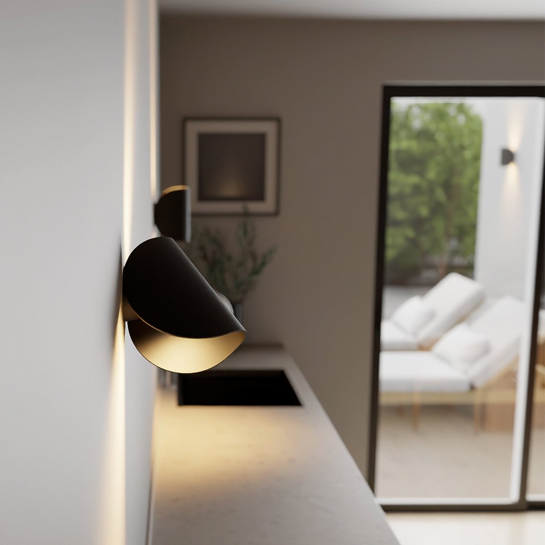 Draaibare LED-wandlamp met verstelbare metalen reflector voor modern interieur