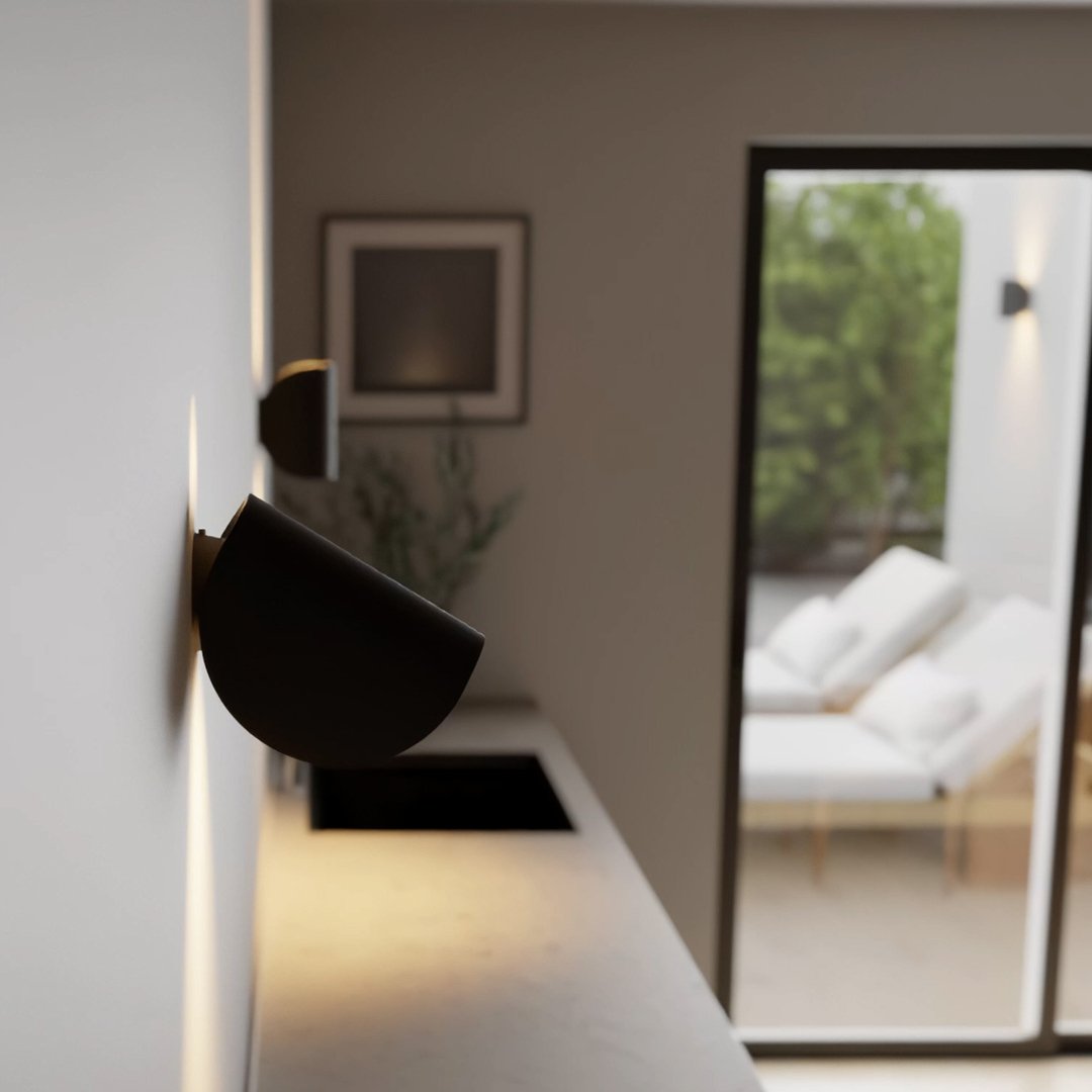 Draaibare LED-wandlamp met verstelbare metalen reflector voor modern interieur