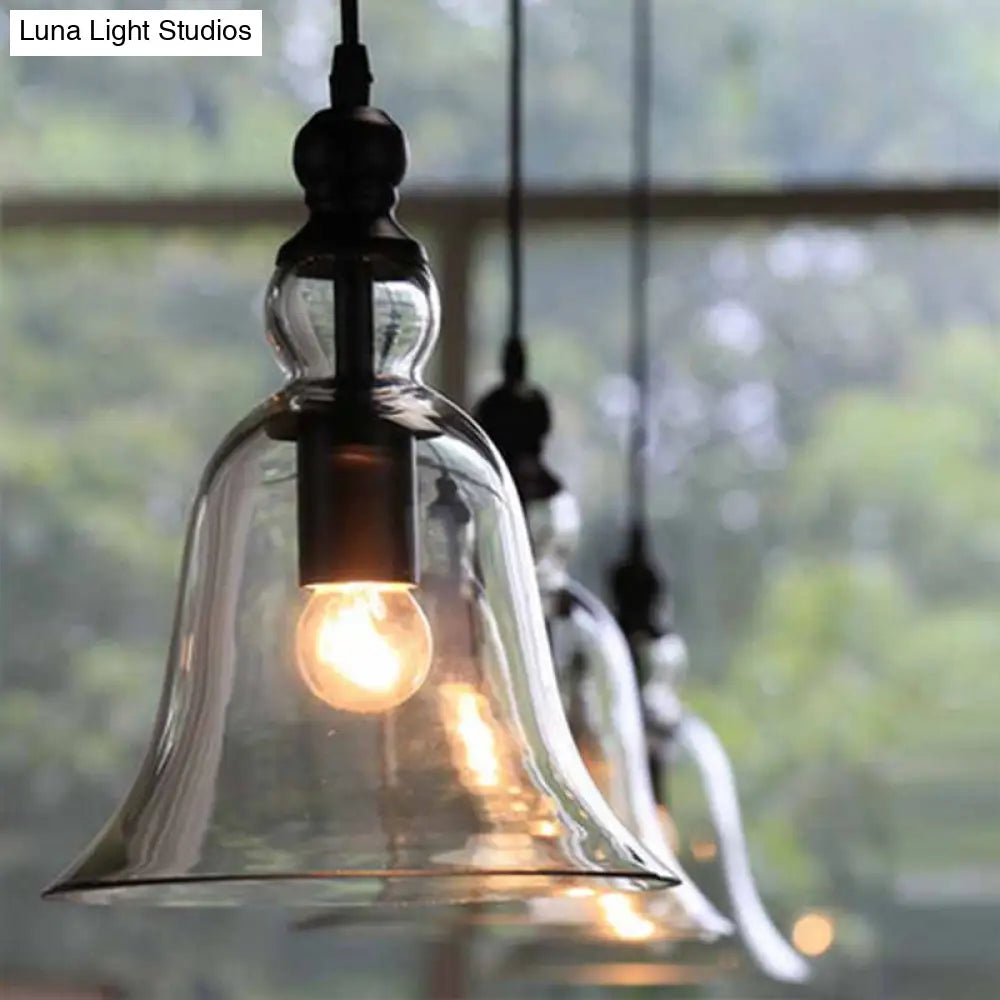 Hanglamp Klokmodel Zwart Helder Glas Industrieel Design Plafondverlichting E26 E27 Fitting Eetkamer Keuken