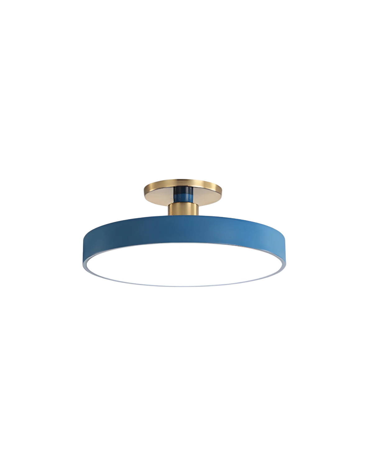 Moderne ronde plafondlamp met goud detail en acryl diffuser - minimalistische semi flush design verlichting voor woonkamer en slaapkamer