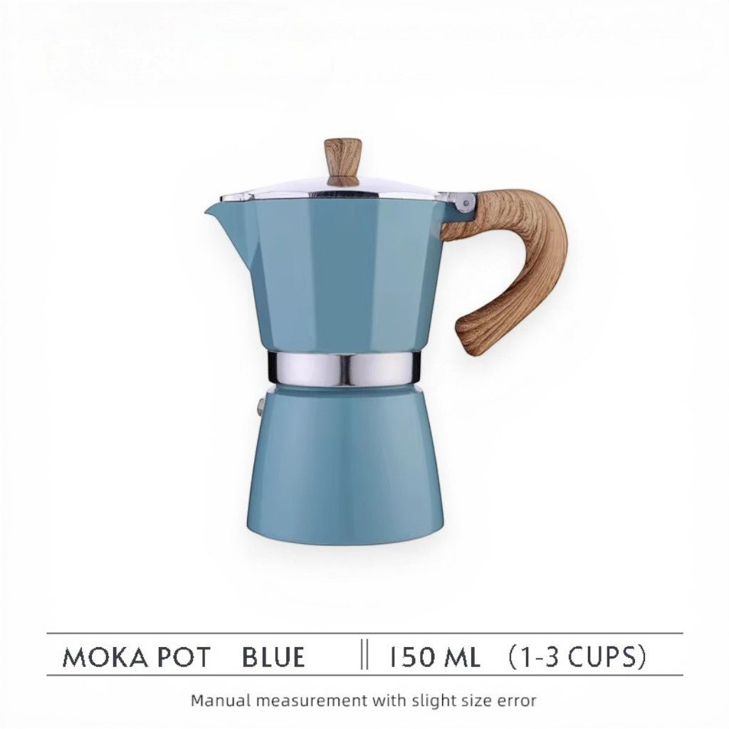 Espressokan Aluminium Blauw Moka Koffiemaker Stovetop 150ml 300ml Italiaans Design Koffiezetten Thuis