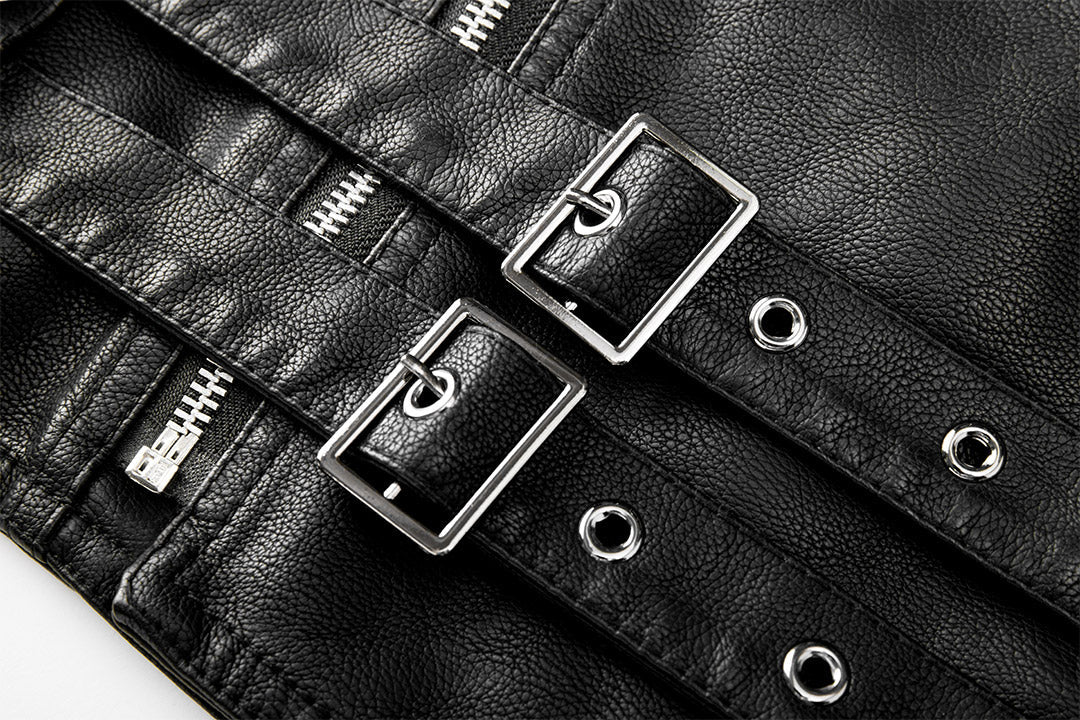 Leren Herenjack Boulevard Stijl PU Leer Zwart Waterbestendig All-Season Biker Motorjas voor Heren Casual