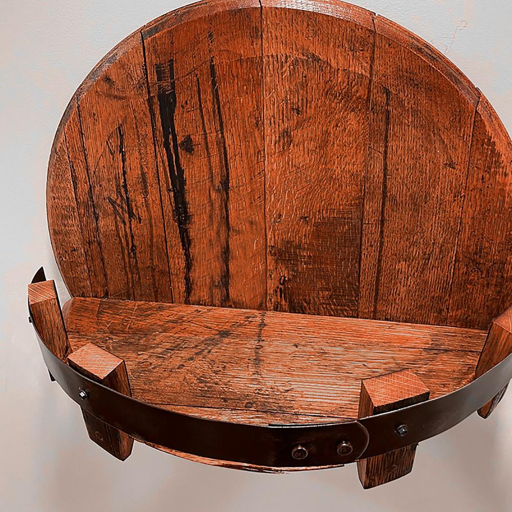 Wandplank Whiskeyvat Gerecycled Eikenhout 30x30x16cm Rustiek Industrieel Bar Interieur Wanddecoratie Opbergruimte