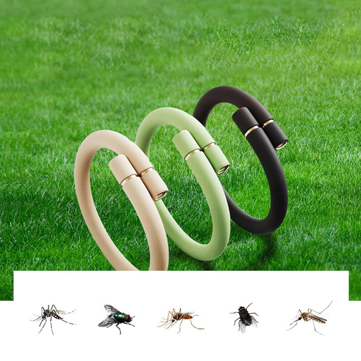 Elektronische Muggenband Oplaadbaar Zwart Groen Roze Insectenwerende Polsband zonder Spray Ultrasoon