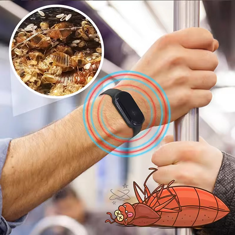 Draagbare Ultrasonische Muggenverdrijver Polsband Chemievrij Insectenbescherming voor Outdoor Camping Wandelen