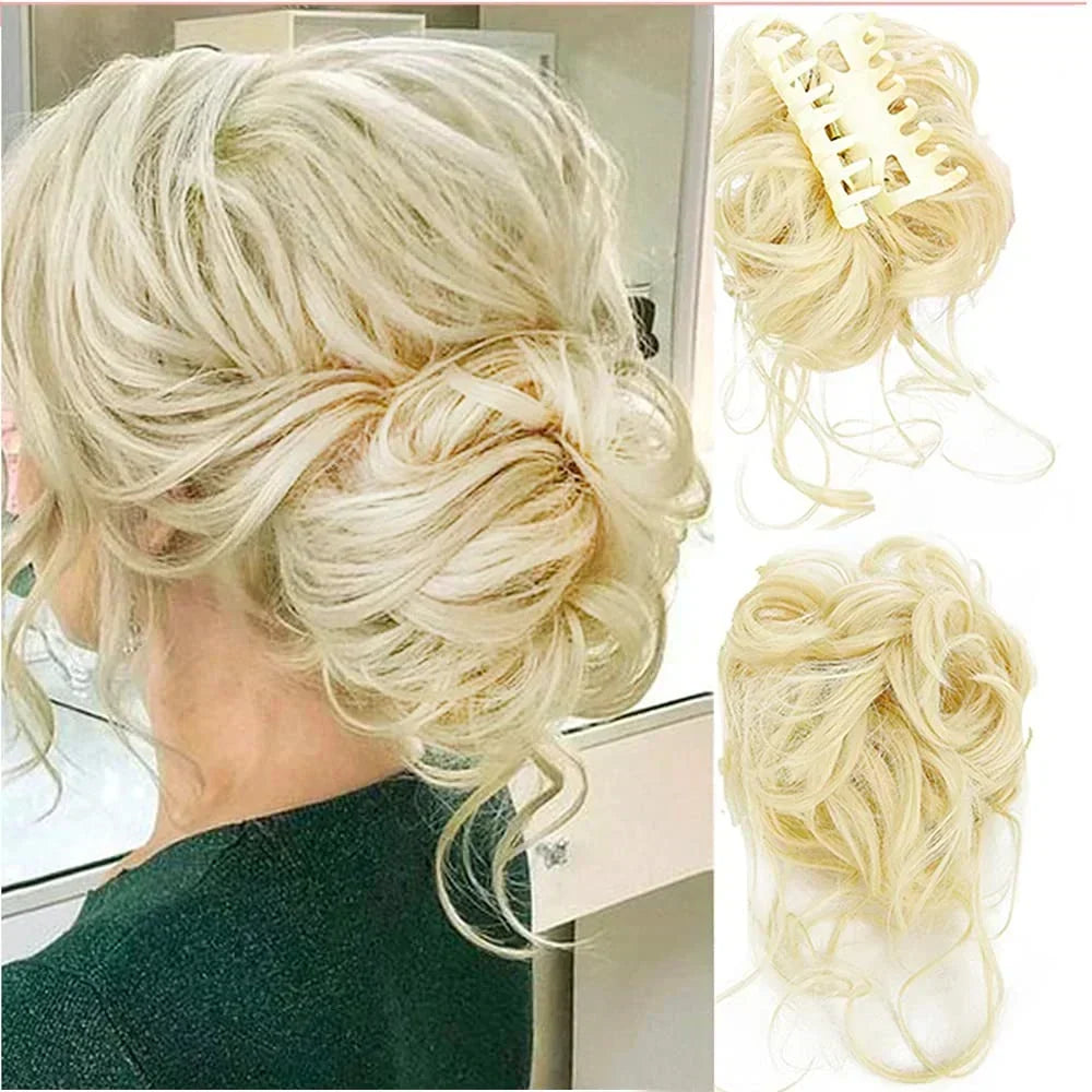 Haarknot met Clip Krullend Volume Feestelijk Dagelijks Kapsel Bruiloft Party Haaraccessoire Natuurlijk