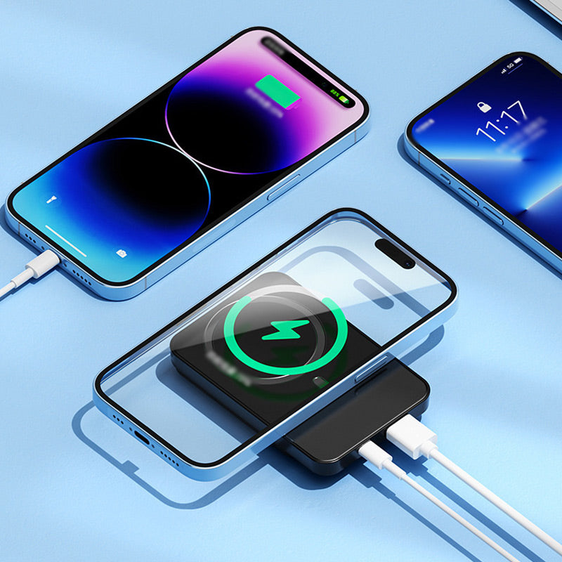 Draagbare Powerbank 20000mAh Ultradun Snellader met Draadloos Opladen en LED Display voor Onderweg
