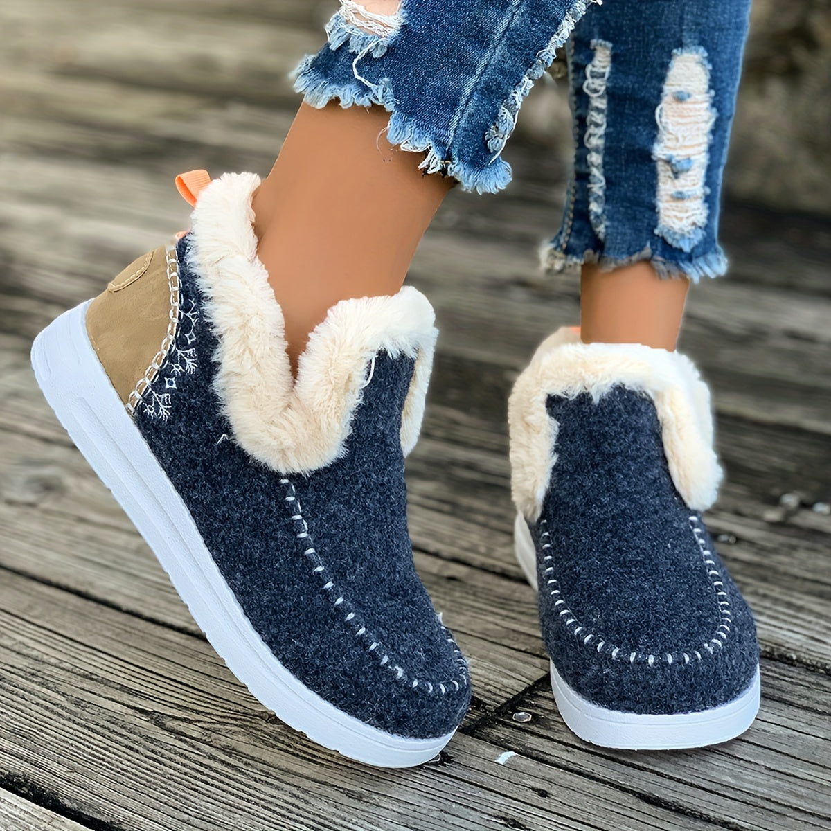 Damespantoffels met Pluche Voering Antislip Zool Warmte Comfort Winterschoenen Zachte Thuisslippers Indoor