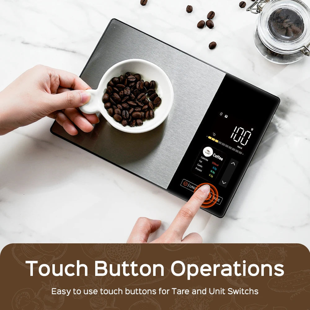 Digitale Keukenweegschaal met Voedingswaarde Display App Connectiviteit 5kg Nauwkeurig Gewicht Tracking