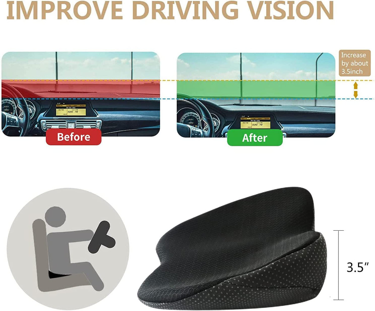 Ergonomisch Verhogend Autostoelkussen Memory Foam Kleine Bestuurders Comfort Zwart Beige Bruin Rood Auto