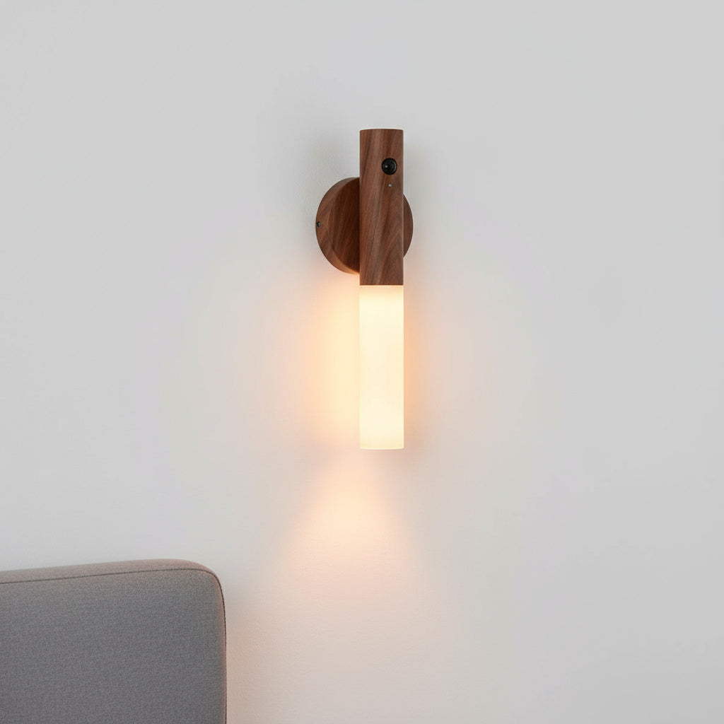 Oplaadbare Houten Wandlamp met Bewegingssensor - Dimbaar LED Nachtlampje voor Hal Gang Slaapkamer