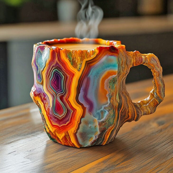 Design Drinkbeker met Kristalstructuur - Luxe Kop voor Koffie, Thee & Koude Dranken