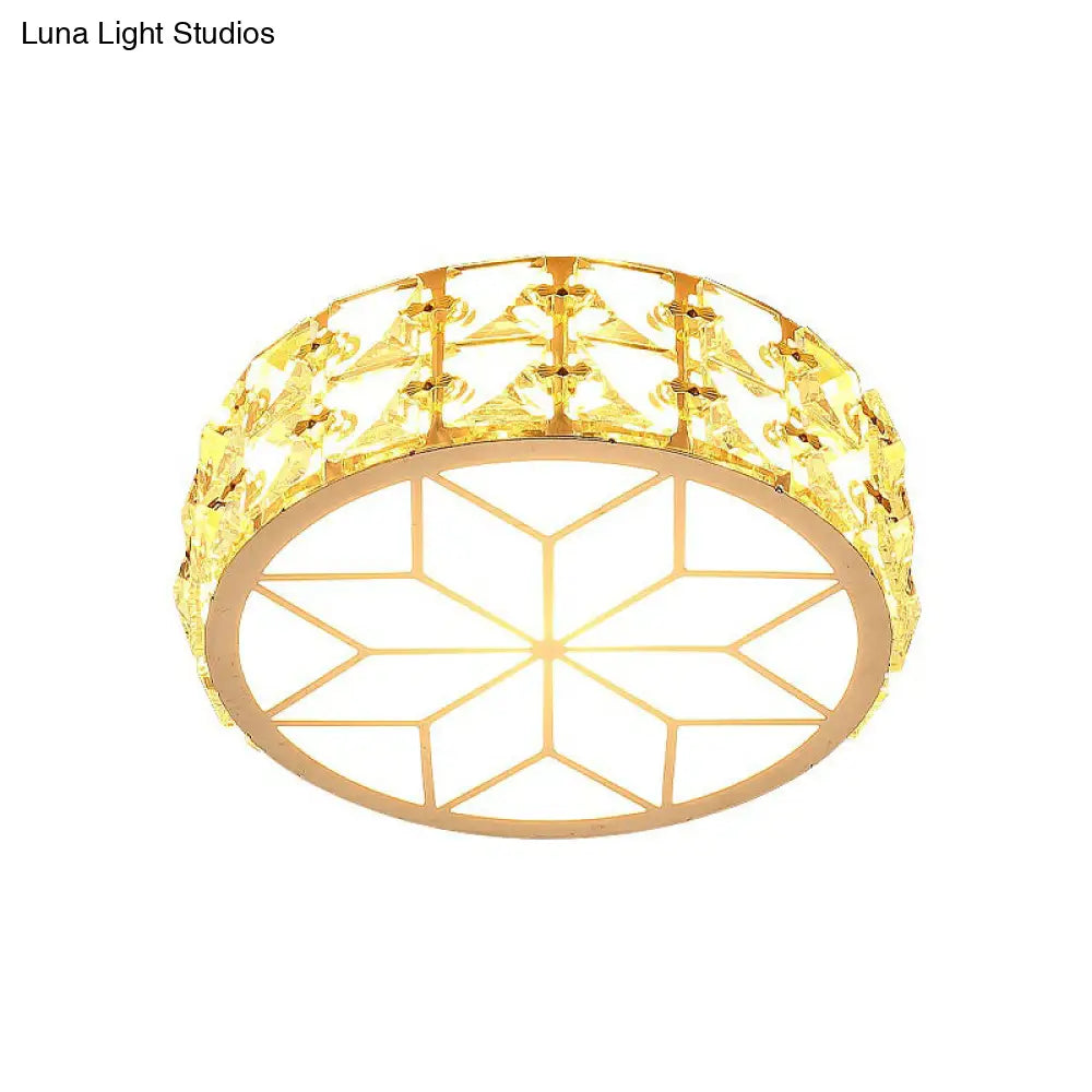 Kristallen Plafondlamp Rond LED Inbouw Champagne Goud 15-20cm Gang Hal Slaapkamer Moderne Luxe Verlichting