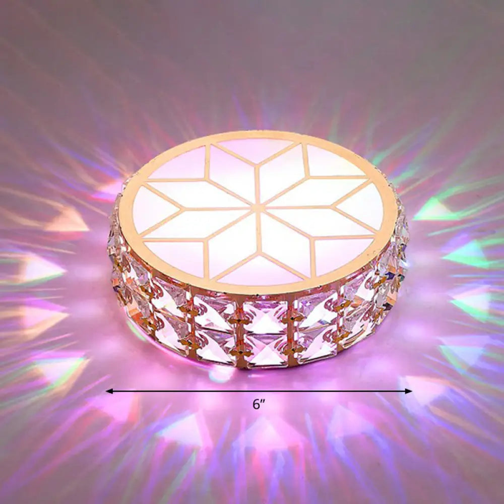 Kristallen Plafondlamp Rond LED Inbouw Champagne Goud 15-20cm Gang Hal Slaapkamer Moderne Luxe Verlichting
