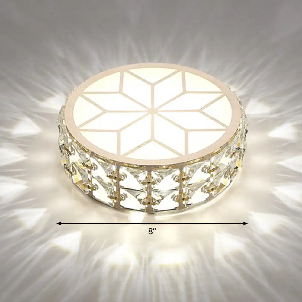 Kristallen Plafondlamp Rond LED Inbouw Champagne Goud 15-20cm Gang Hal Slaapkamer Moderne Luxe Verlichting