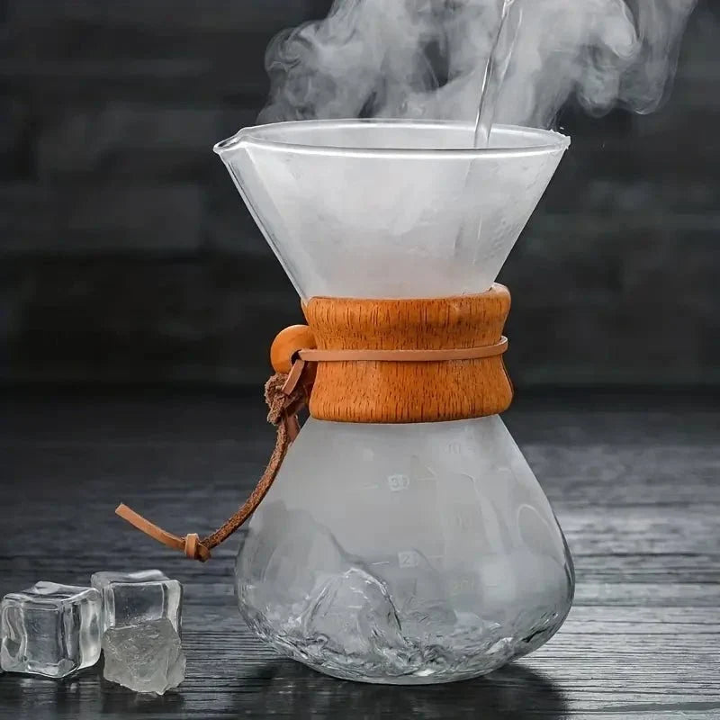 Glazen Koffiekan met Pour-Over Filter Set - Handgemaakte Koffie - Barista Kwaliteit - 400ml/600ml/800ml