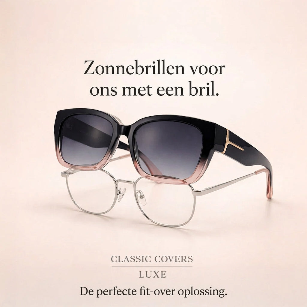 Overzet Zonnebril met UV Bescherming voor Brildragers Fit Over Polariserend Luxe Design Zwart Bordeaux