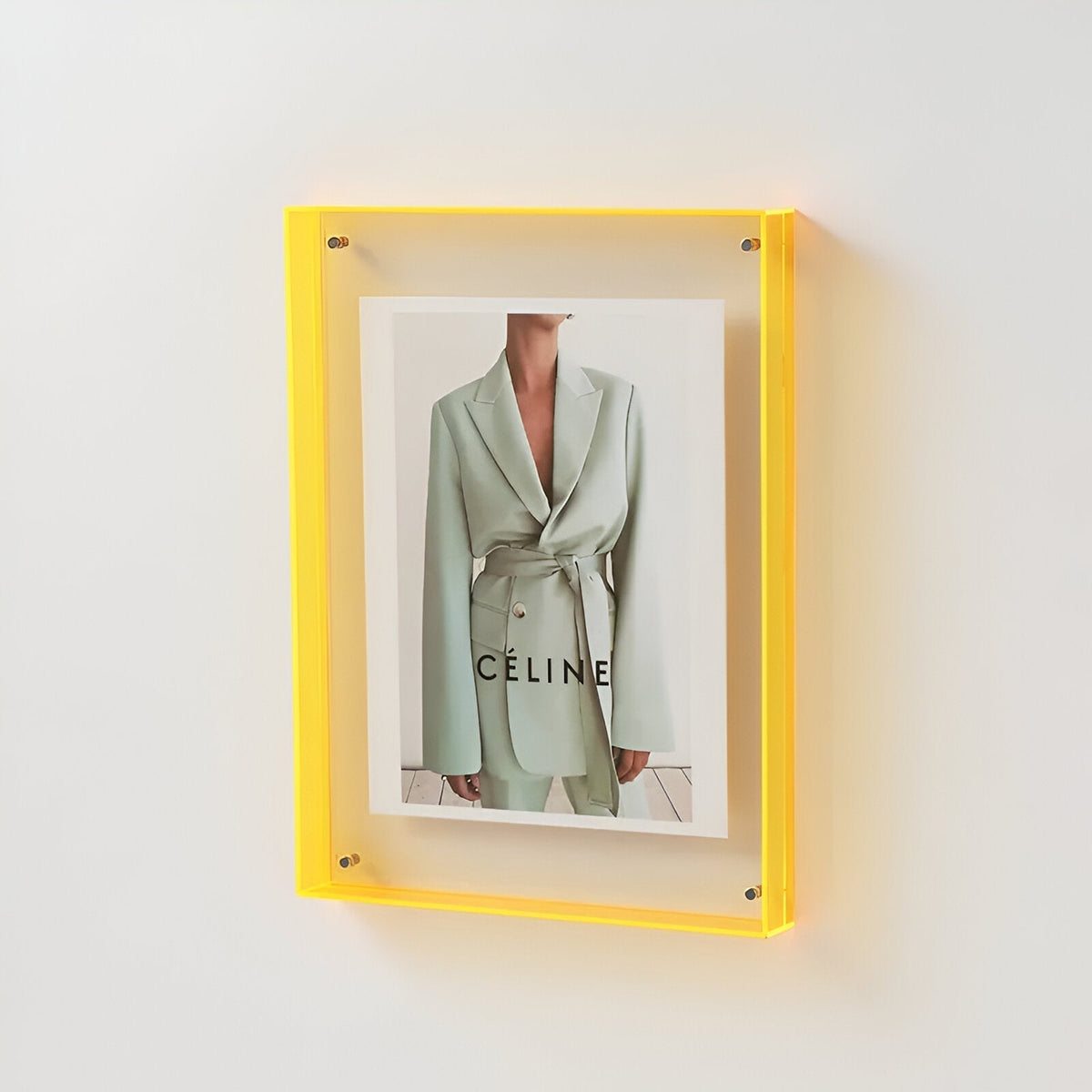 Fotolijst Acryl Transparant Wandlijst Modern Blauw Rand Wanddecoratie Foto Lijst Minimalistisch Interieur Posterhouder
