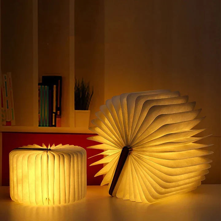 Boeklamp LED met Warm Licht - Decoratieve Houten Lamp in Boekvorm voor Sfeervolle Verlichting