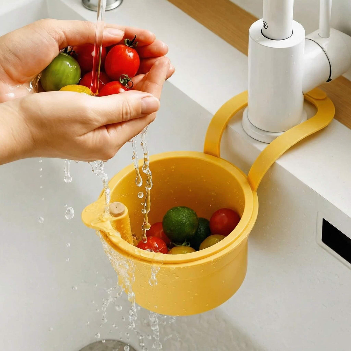 Hangend Afdruipmandje Kunststof 20x14x13 cm Keuken Kraan Zeef Afvoer Voedselresten Filter Gootsteen Organizer BPA-vrij