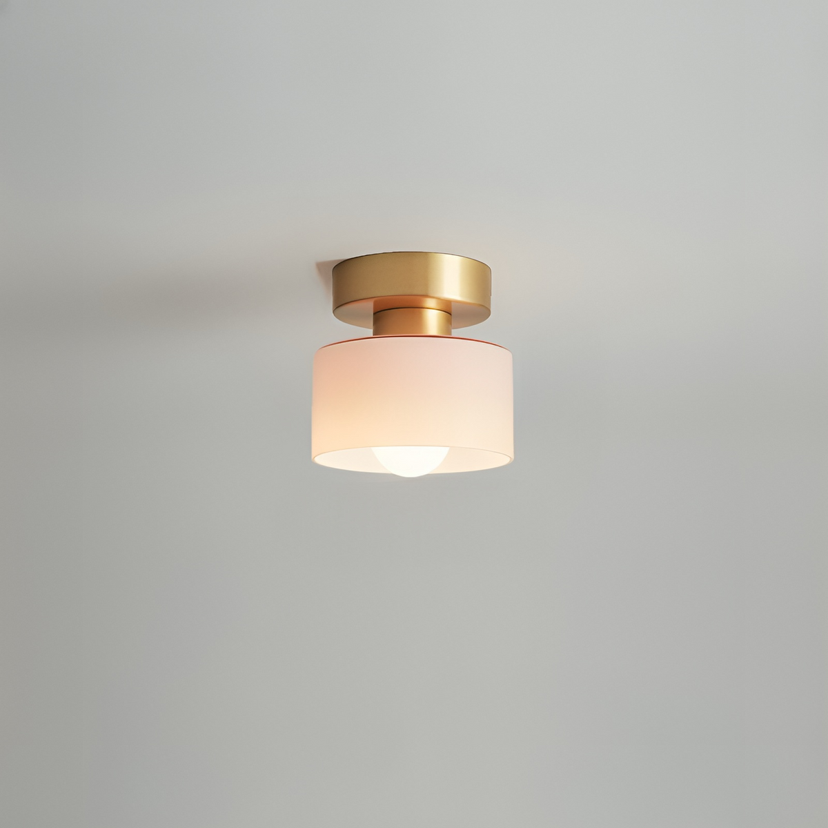 Cilindervormige Plafondspot E27 Metaal Glas Warm Wit Licht Bauhaus Stijl Hal Slaapkamer Woonkamer Verlichting