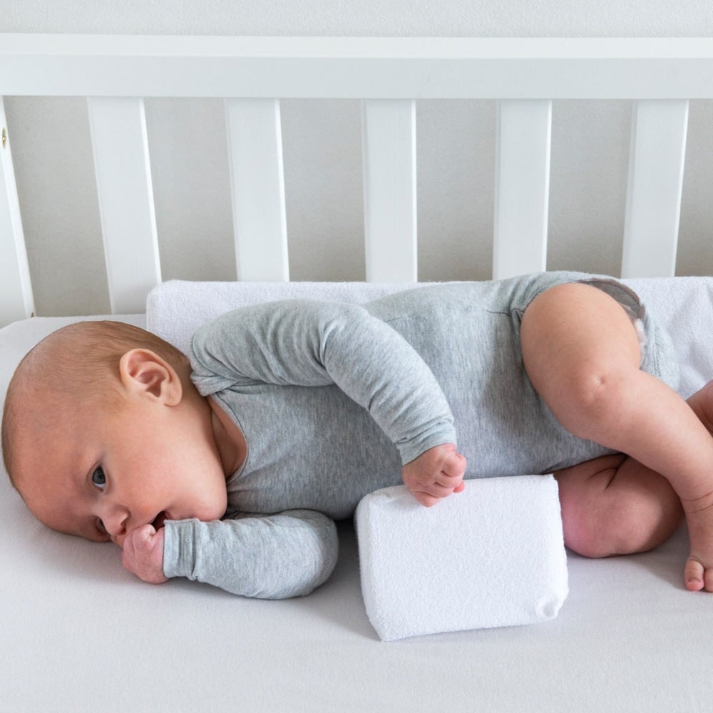 Babysteunkussen Zijligging Regelbaar Wasbaar voor Bedje Wiegje met Afneembare Hoes Compact Veilig Ontwerp