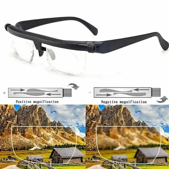 Verstelbare Leesbril Dichtbij en Veraf Draaiknop Zelfaanpasbare Focus Zonder Recept Polycarbonaat Lenzen