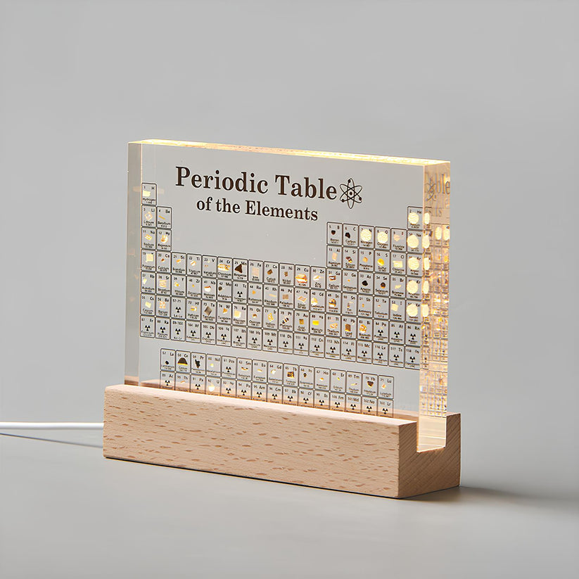 3D Periodieke Tabel met 83 Echte Elementen - Verlichte Display in Acryl voor Wetenschap & Educatie