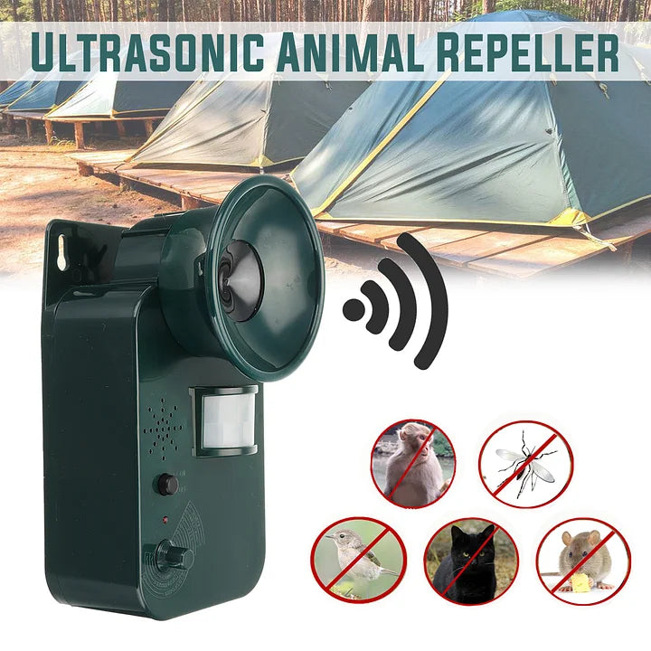 Ultrasone Dierenverjager op Batterij met Bewegingssensor voor Effectieve Tuin en Erf Bescherming Overdag en Nacht