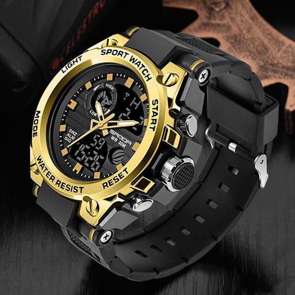 Multifunctioneel Horloge met Analoge en Digitale Display voor Heren