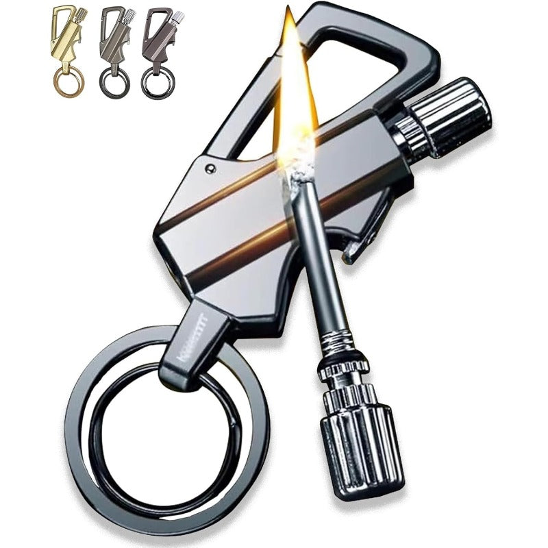 Permanente lucifer sleutelhanger met flesopener - 3-in-1 survival aansteker voor outdoor gebruik